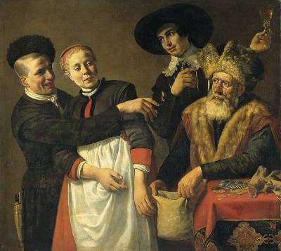 Mooy-aal en haar aanbidders. Rijksmuseum.